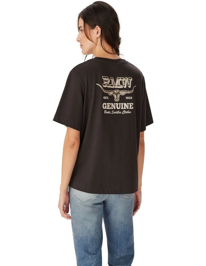 Louth Back Print T-Shirt in Dark Chocolate image 2