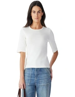 Jericho Rib T-Shirt in White