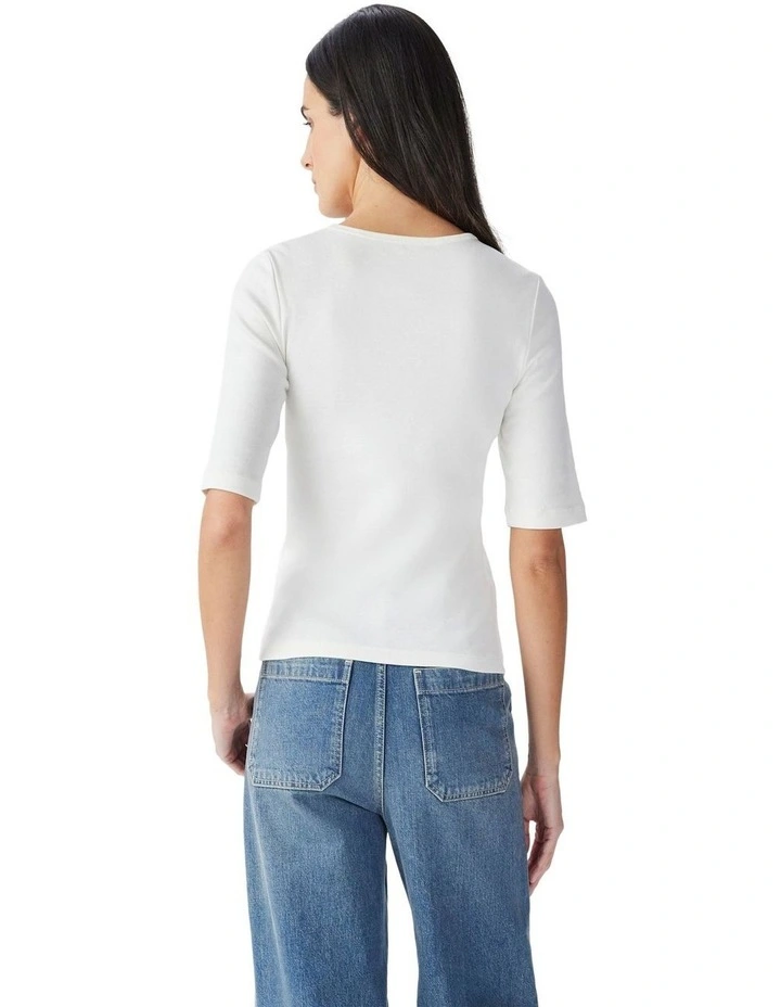 Jericho Rib T-Shirt in White image 2