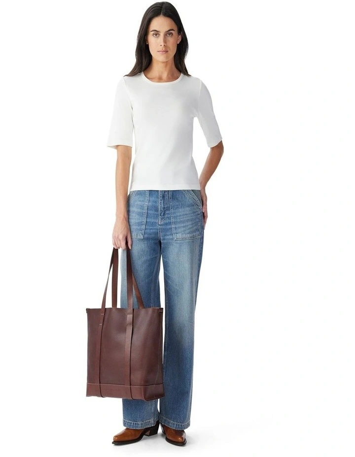 Jericho Rib T-Shirt in White image 3