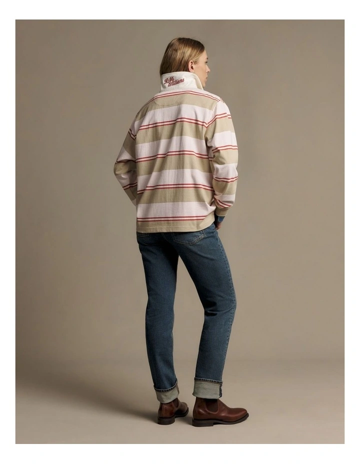 Narran Heritage Stripe Rugby in Pink/Sand image 2
