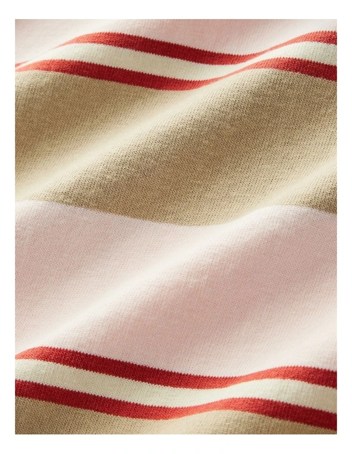 Narran Heritage Stripe Rugby in Pink/Sand image 5
