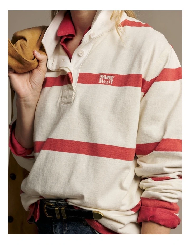 Narran Heritage Stripe Rugby Top in Multi image 3