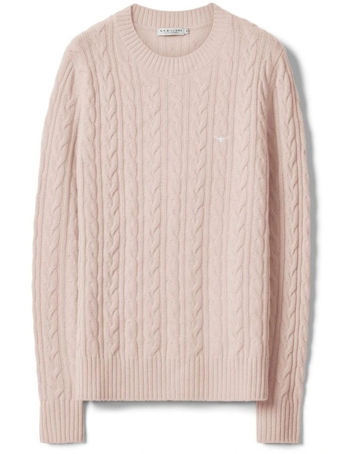 Seaforth Lambswool Cable Knit in Pink image 4