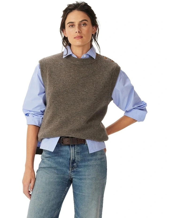 Davidson Merino Sleeveless Knit in Heather image 1