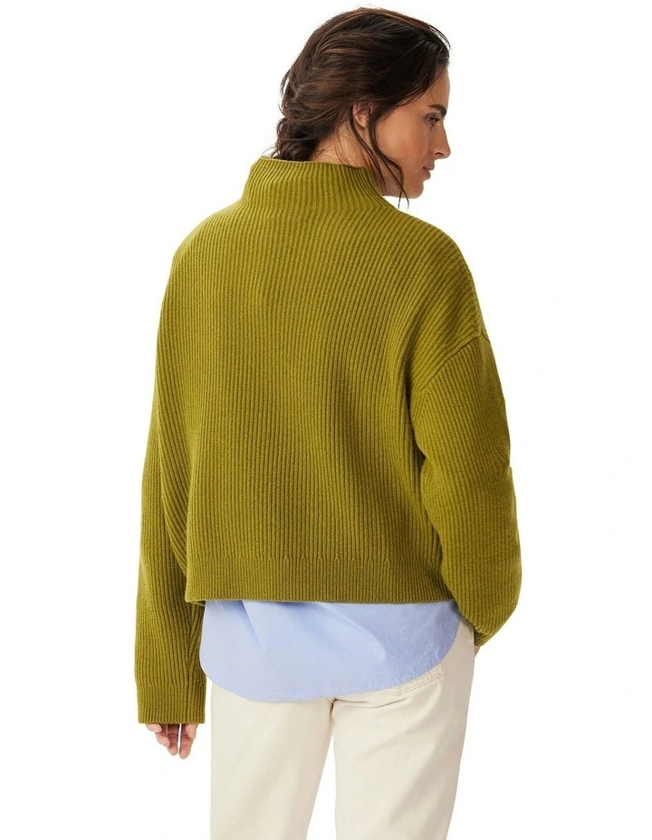 Kimberley Turtleneck Knit Top in Green image 2
