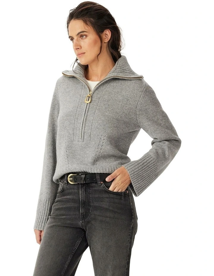 Casuarina Lambswool Zip Knit image 1