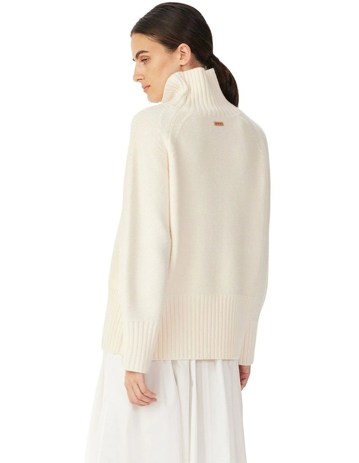 Bower Lambswool Cable Knit Top in Cream image 2