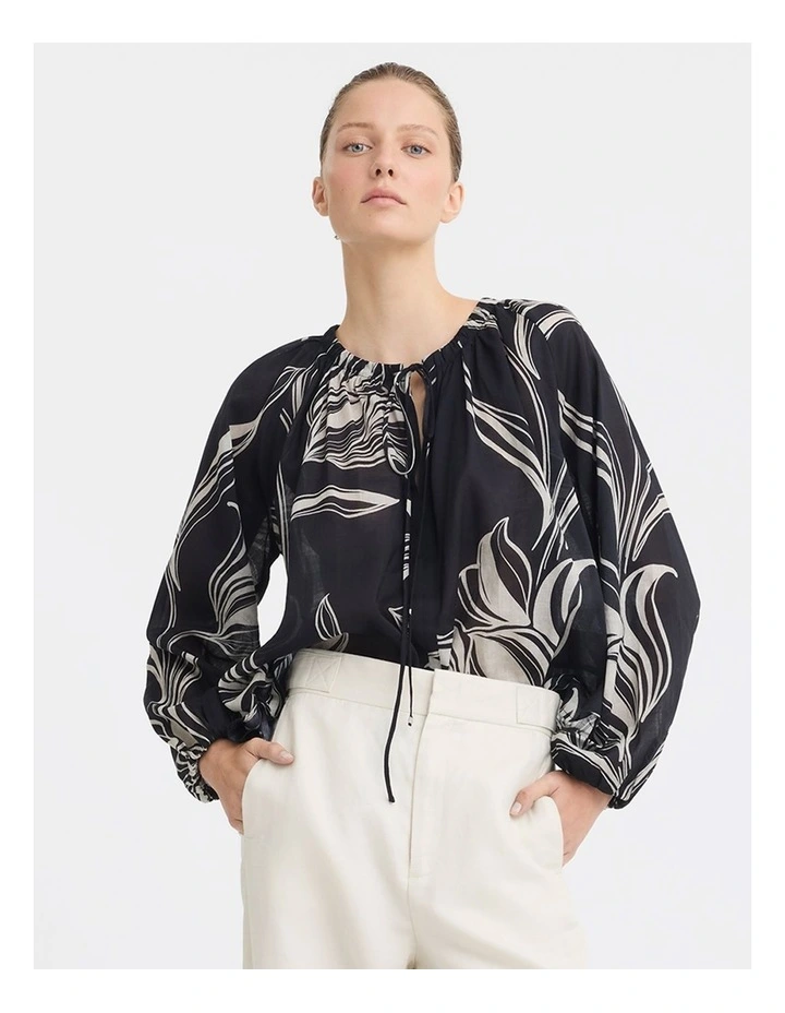 Candice Ramie Blend Blouse in Print image 1