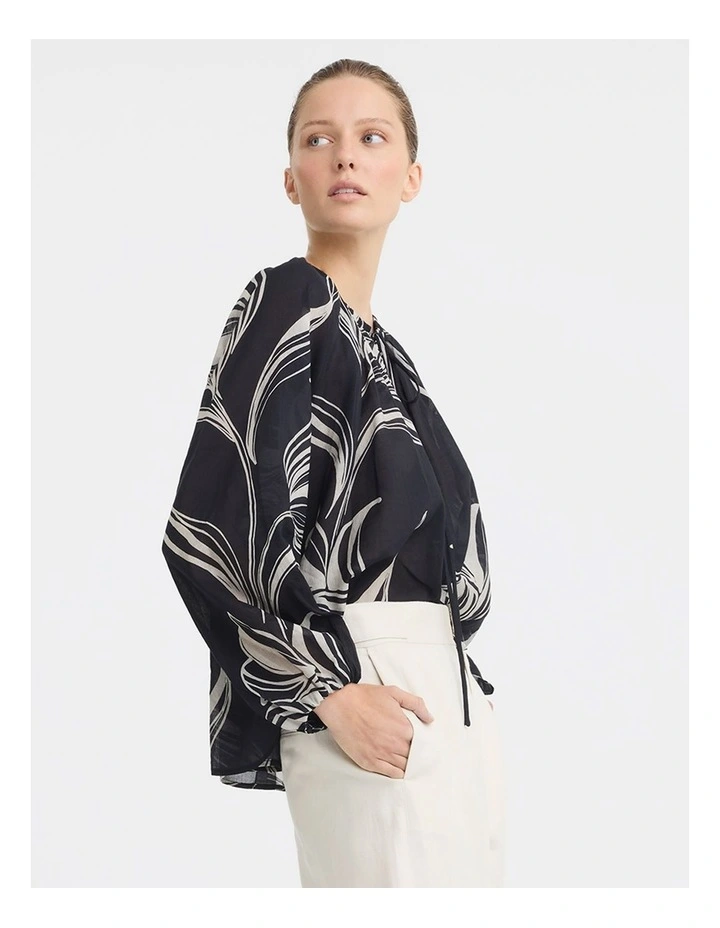 Candice Ramie Blend Blouse in Print image 3