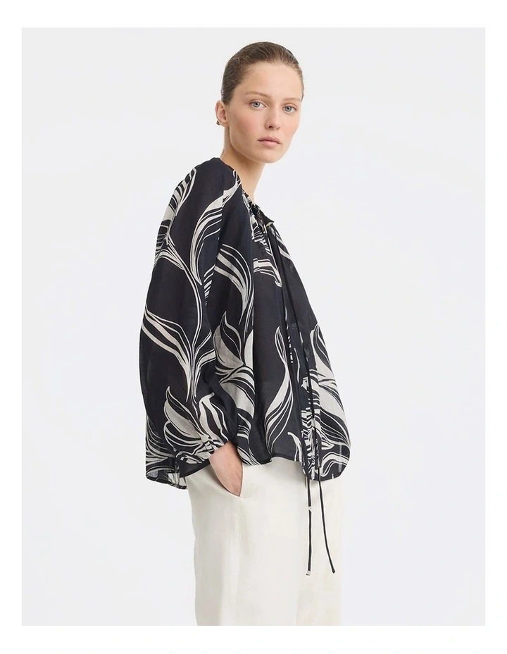 Candice Ramie Blend Blouse in Print image 4