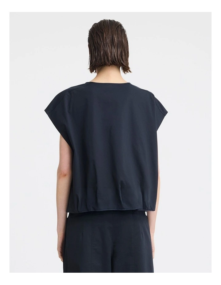 Sander Cotton Twill Vest in Navy image 2