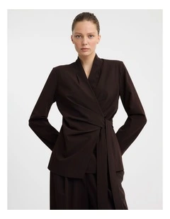 Miguel Wool Blend Blazer in Espresso