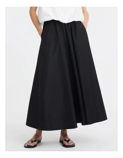 Coco Tafetta Skirt in Black