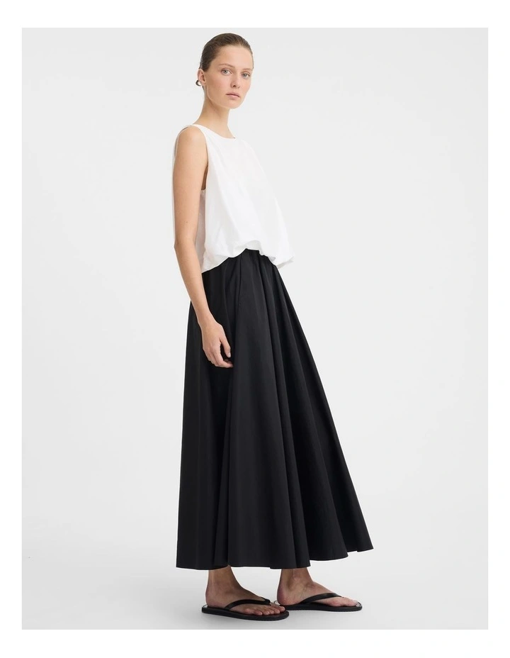 Coco Tafetta Skirt in Black image 3