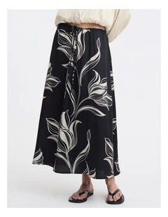 Candice Drawstring Skirt in Print