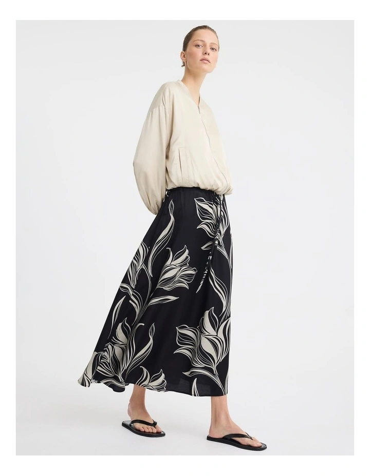 Candice Drawstring Skirt in Print image 3