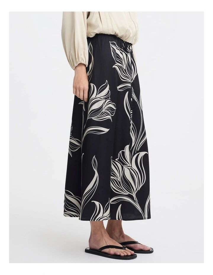 Candice Drawstring Skirt in Print image 4