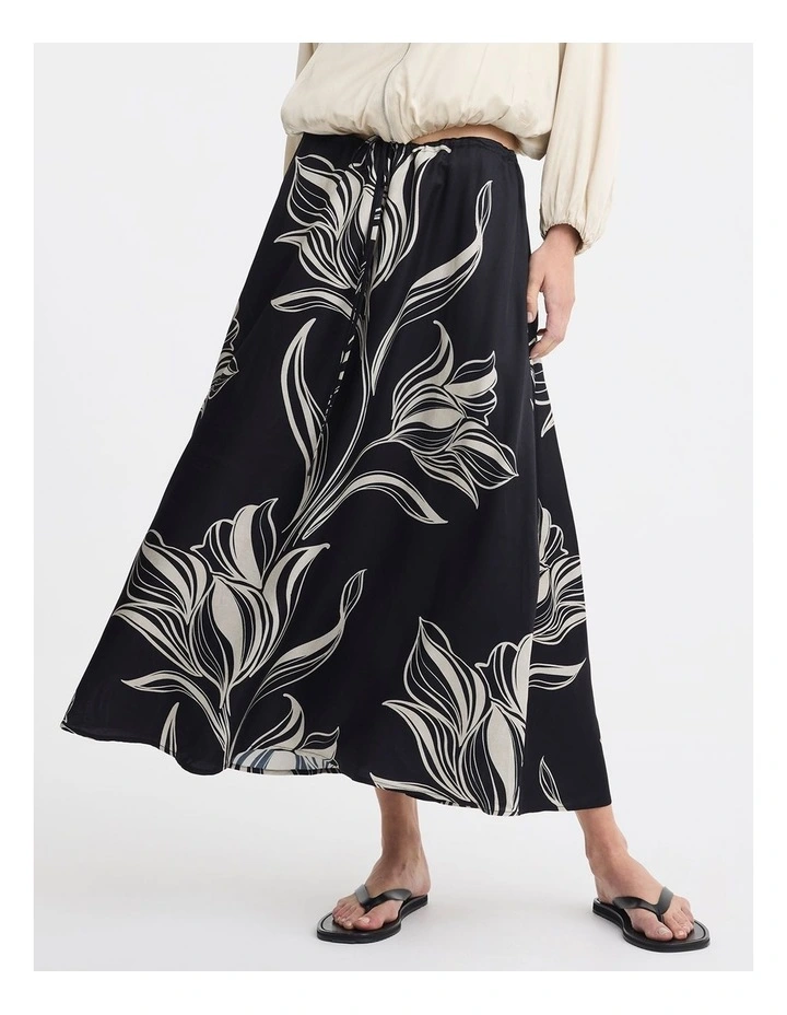Candice Drawstring Skirt in Print image 5