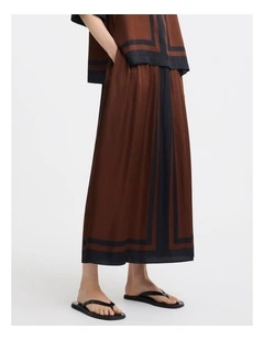 Audrina Silk Blend Skirt in Print
