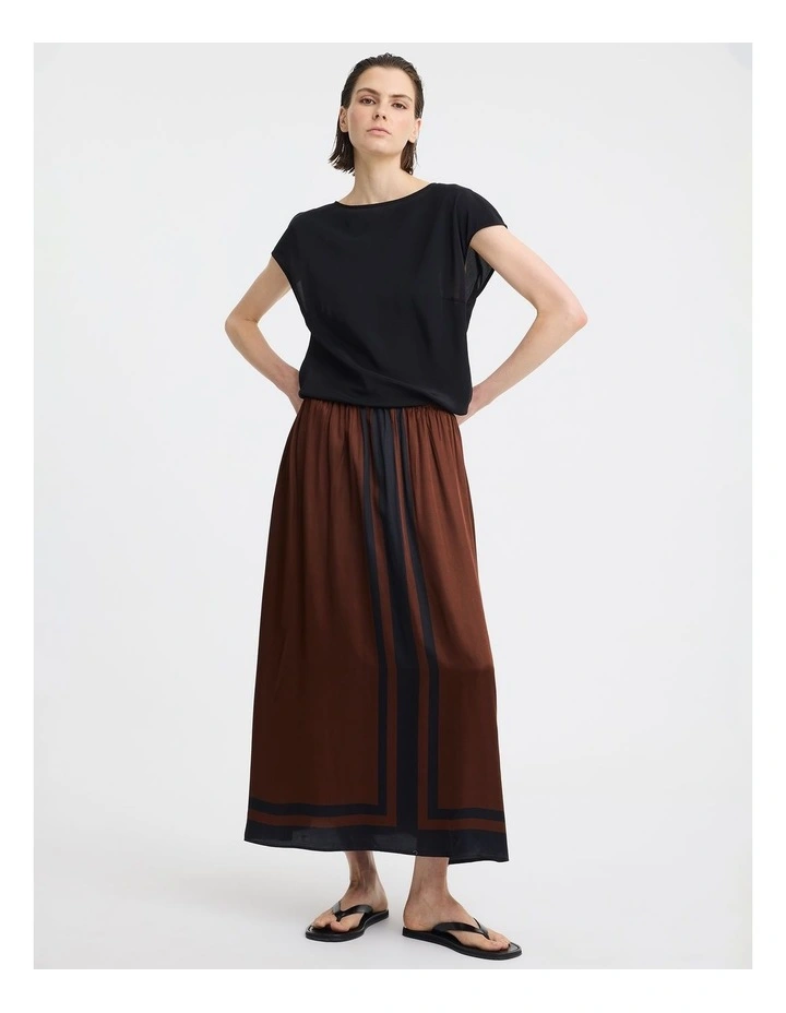 Audrina Silk Blend Skirt in Print image 3