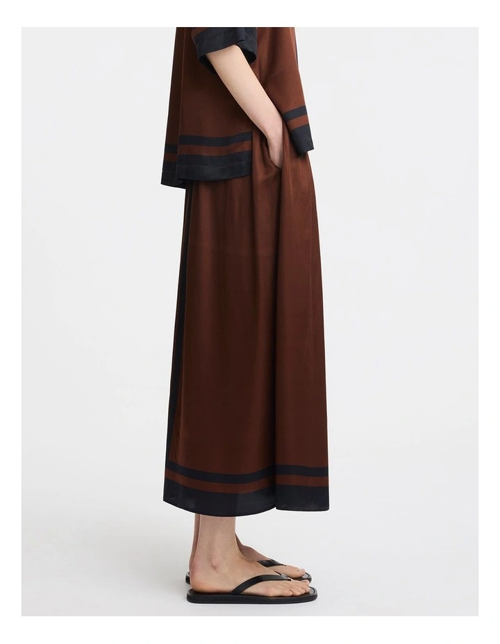 Audrina Silk Blend Skirt in Print image 4