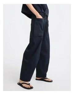 Sander Cotton Twill Cargo Pant in Navy