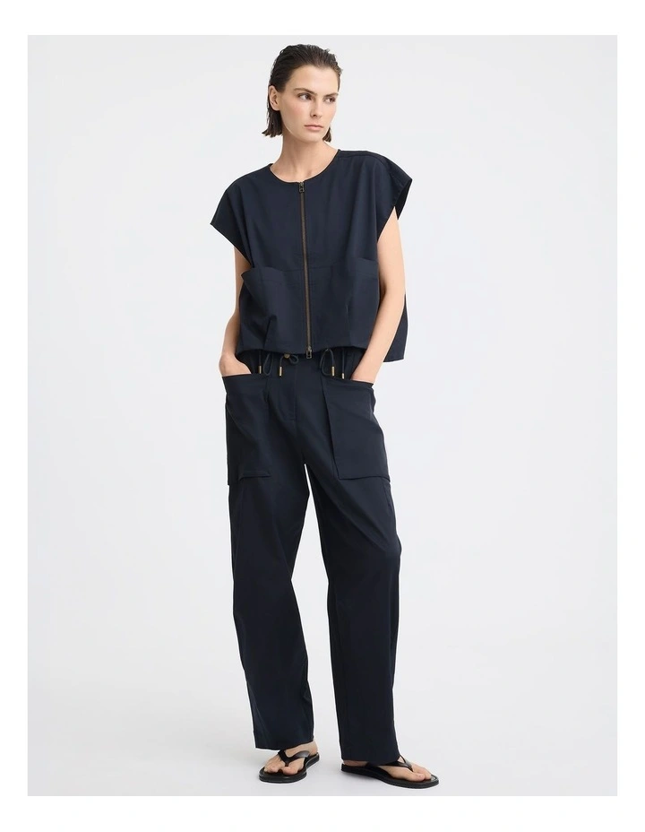Sander Cotton Twill Cargo Pant in Navy image 3