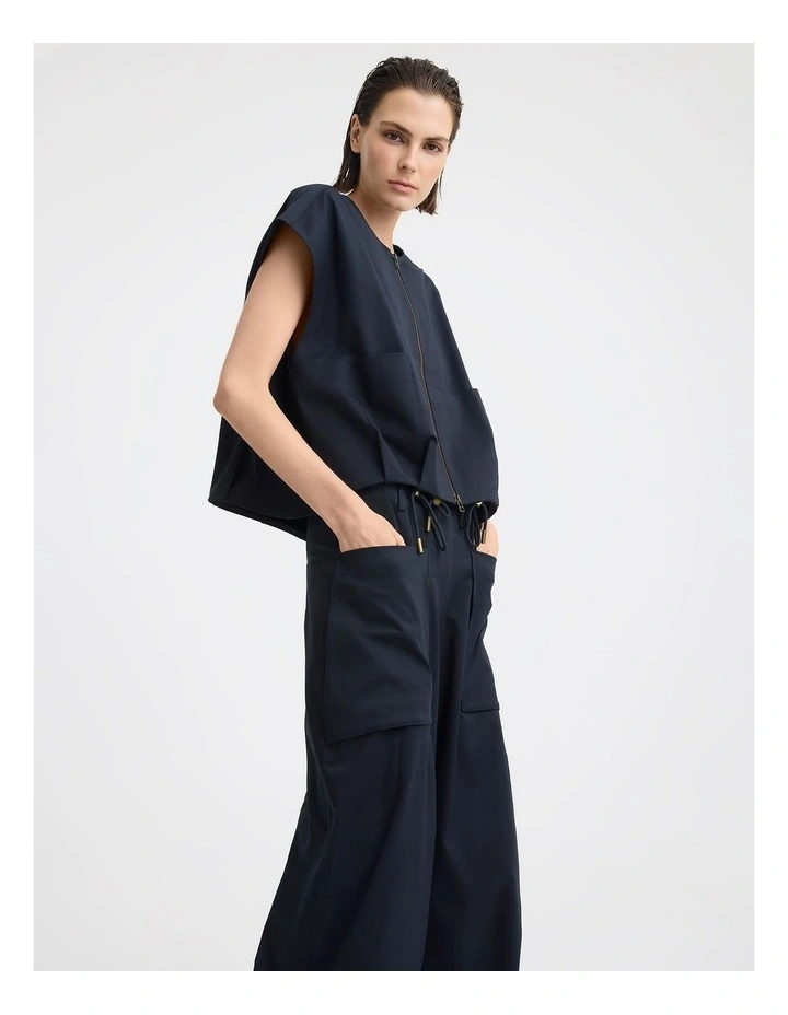 Sander Cotton Twill Cargo Pant in Navy image 5