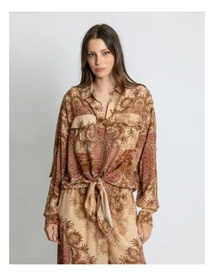 Scarlett Tie Front Shirt in Multi