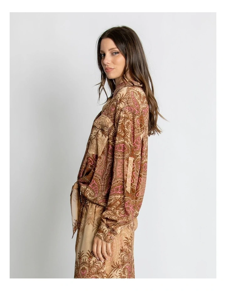 Scarlett Tie Front Shirt in Multi image 3
