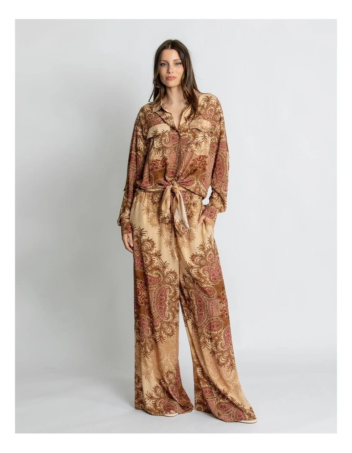 Scarlett Tie Front Shirt in Multi image 4