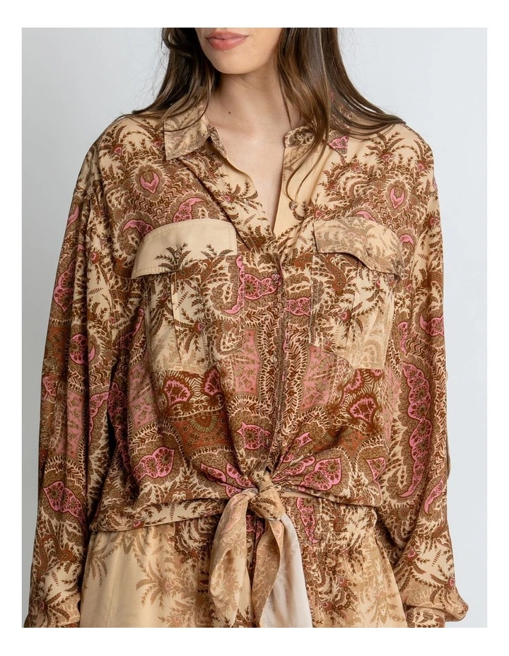 Scarlett Tie Front Shirt in Multi image 6