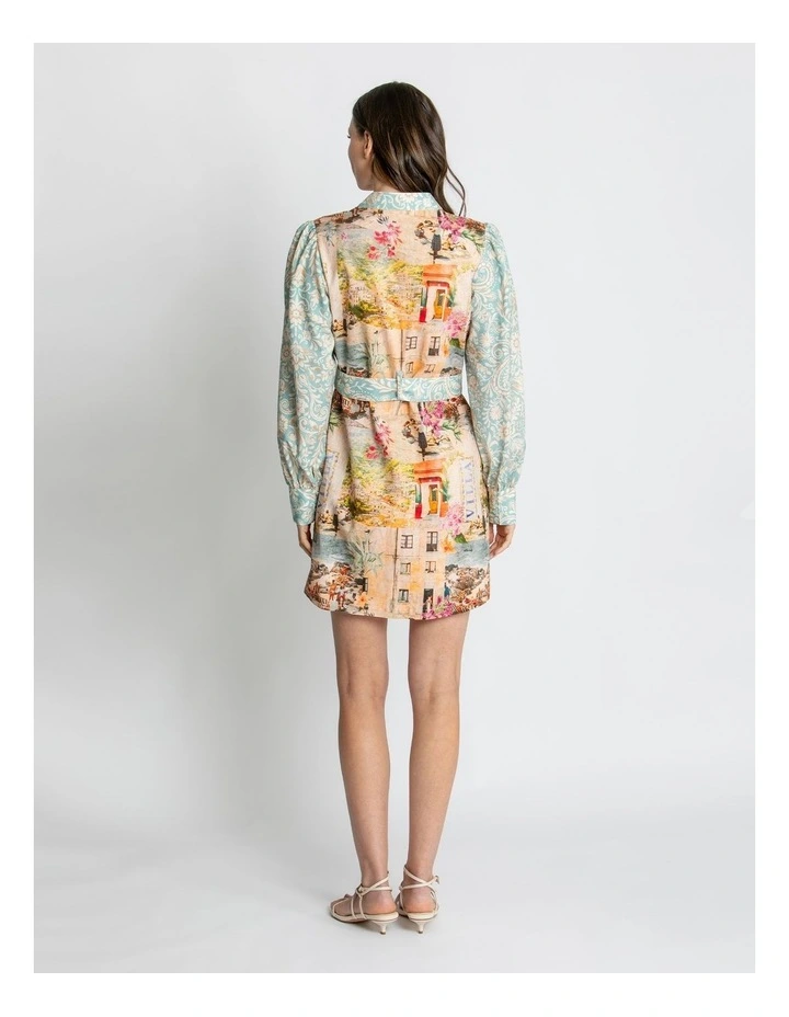 Liv Long Sleeve Mini Dress in Multi image 2