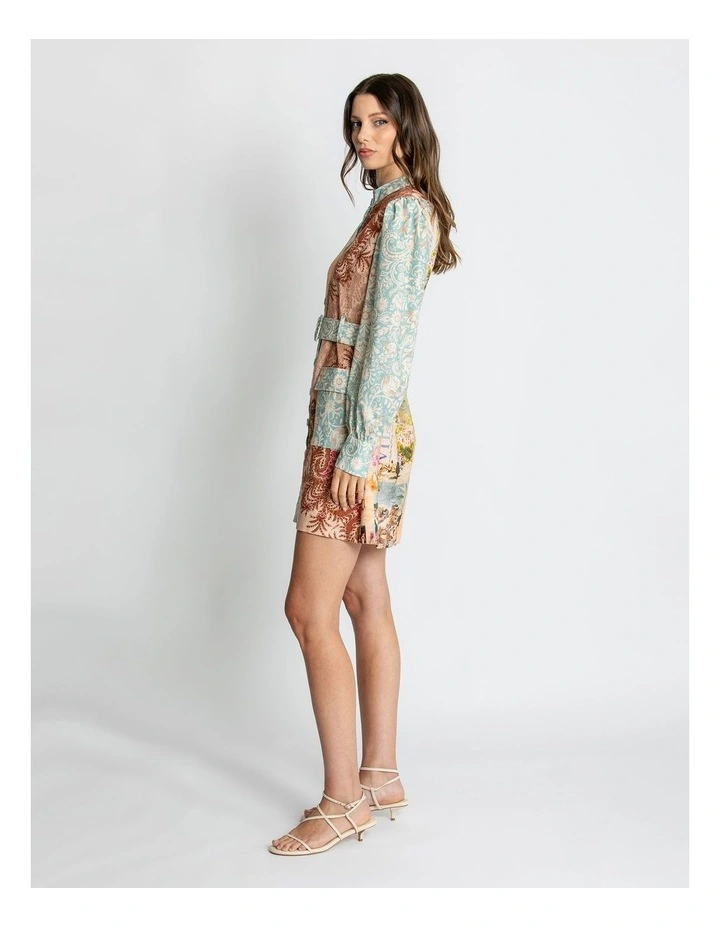 Liv Long Sleeve Mini Dress in Multi image 3