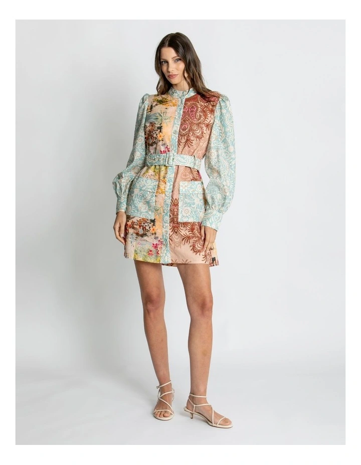 Liv Long Sleeve Mini Dress in Multi image 5