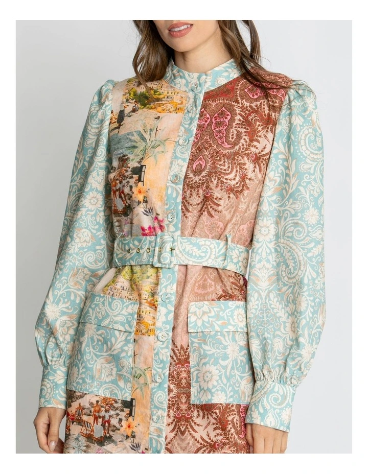 Liv Long Sleeve Mini Dress in Multi image 6
