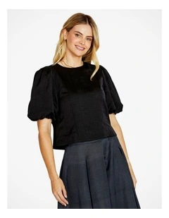 Ellie Panel Detail Top in Black