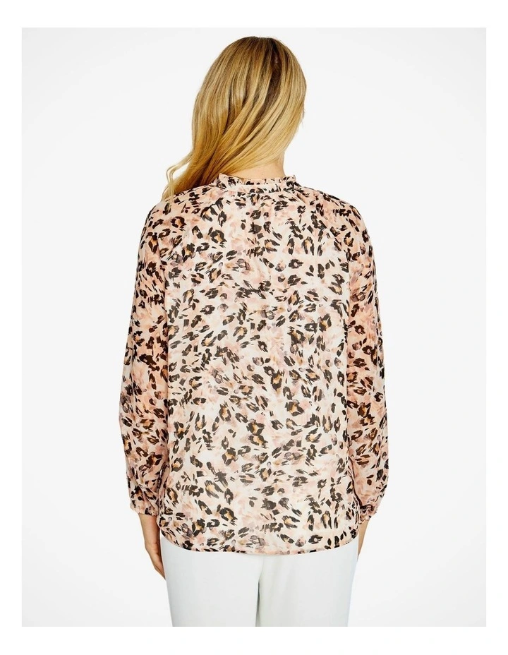 Long Sleeve Blouse in Multi Print image 2