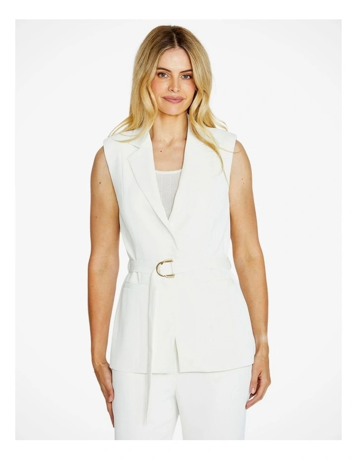Manhattan Belted Vest in Vanilla image 1