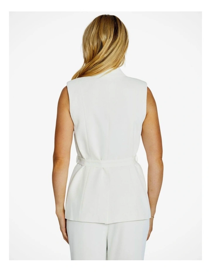 Manhattan Belted Vest in Vanilla image 2