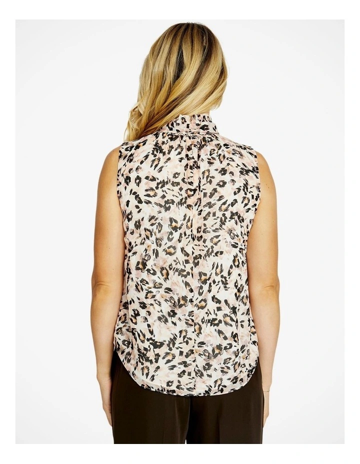 Sofia Neck Tie Sleeveless Top in Multi image 2