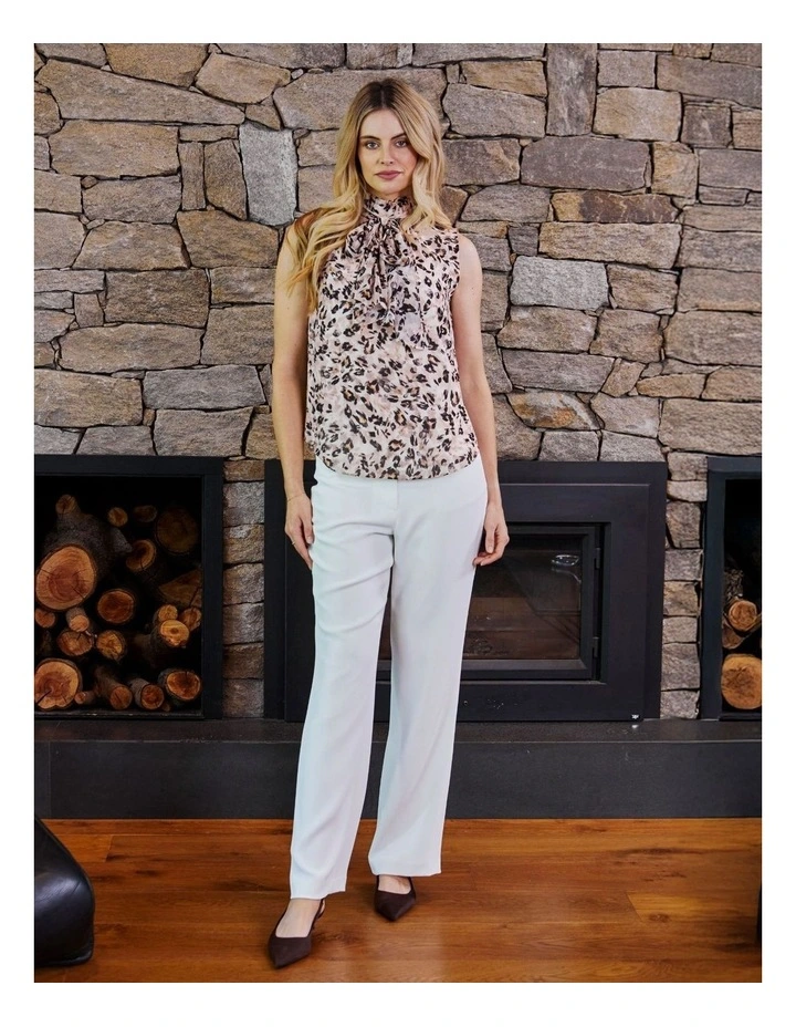 Sofia Neck Tie Sleeveless Top in Multi image 4
