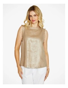 Oakley Foil Sleeveless Top in Gold Foil