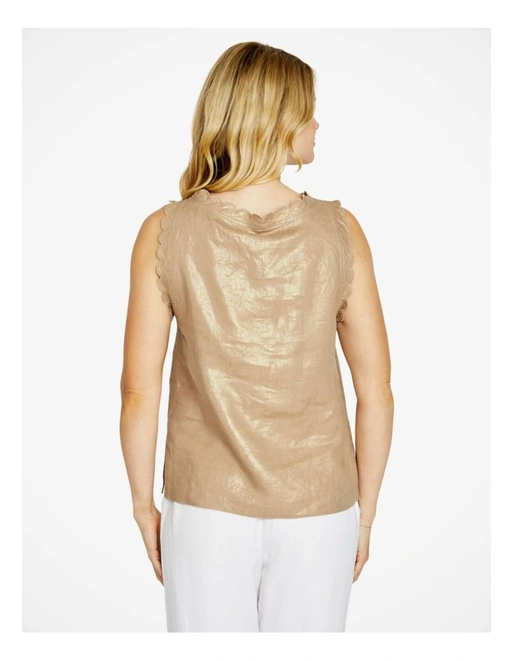 Oakley Foil Sleeveless Top in Gold Foil image 2