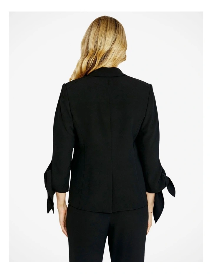 Manhattan Tie Sleeve Blazer in Black image 2