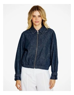 Gracie Bomber Jacket in Indigo Mix