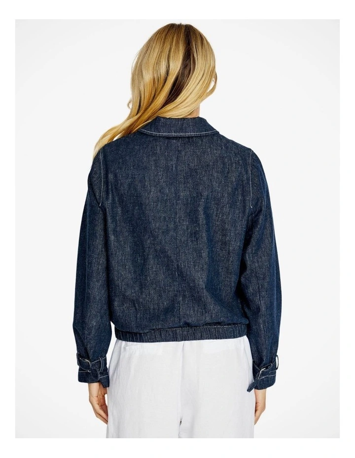 Gracie Bomber Jacket in Indigo Mix image 2