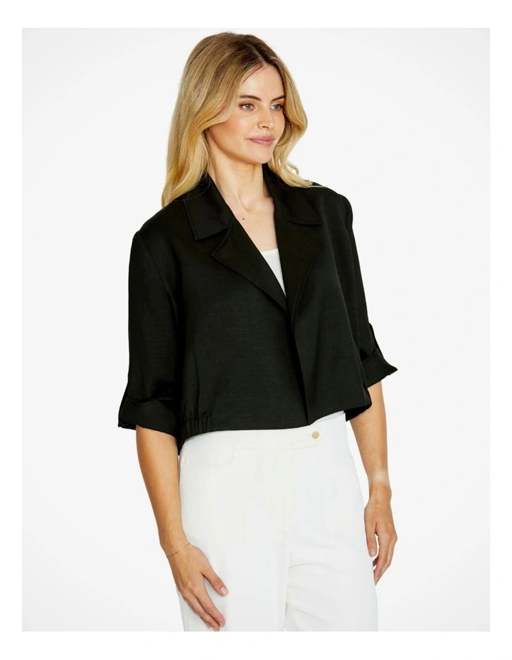 Emba Cropped Jacket in Black image 3