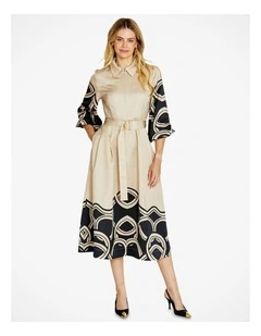 Jasmine Swirl Dress in Beige